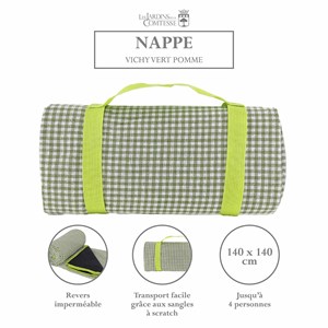 Nappe pique-nique vichy vert pomme