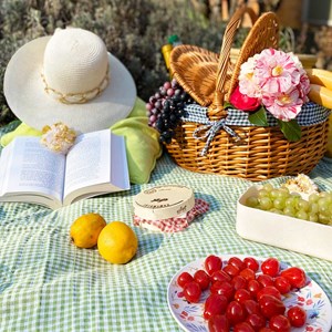 Nappe pique-nique xl vichy vert pomme