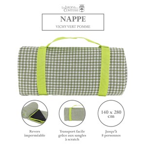 Nappe pique-nique xl vichy vert pomme