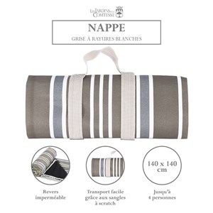 Nappe pique-nique grise 140x140cm