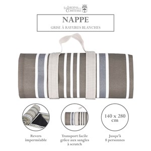 Nappe pique-nique grise 280x140cm