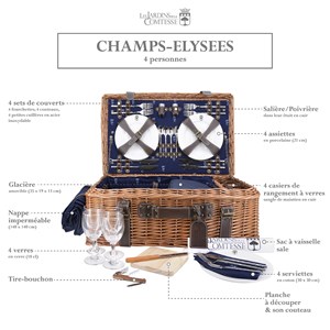 Malle picnic champs-elysées bleu 4p
