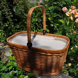 Panier glacière en osier chantilly lin