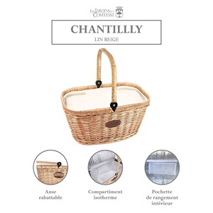 Panier glacière en osier chantilly lin