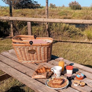 Panier galcière chantilly vichy rouge