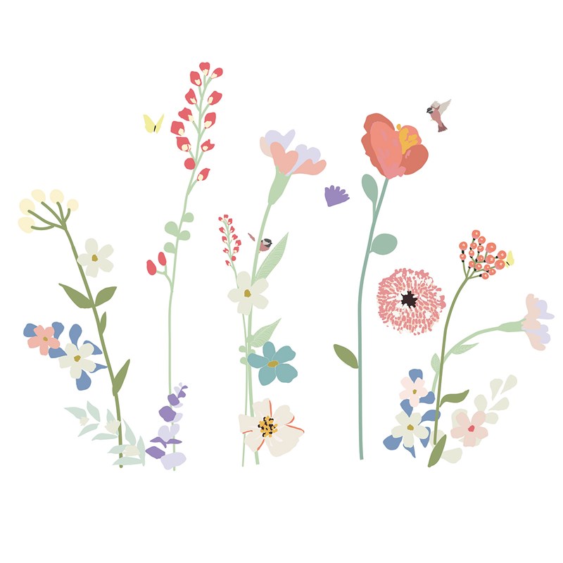 Stickers géants fleurs de champs