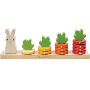 Jeu de comptage carottes en bois