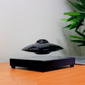 Enceinte ufosound noire en lévitation su