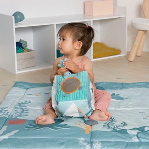 Cube d'activités en tissu océan