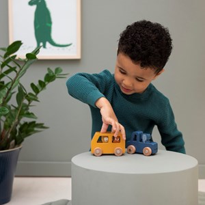 Lot de 3 voitures animaux en bois