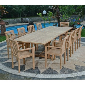 Salon de jardin teck mahina, 10 places