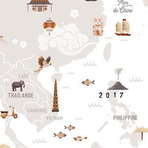 Affiche carte du monde