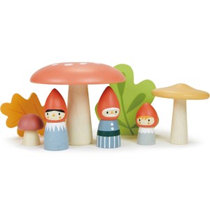 Famille de gnomes et forêt en bois