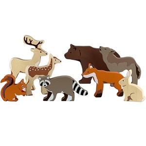 Set de 8 animaux en bois