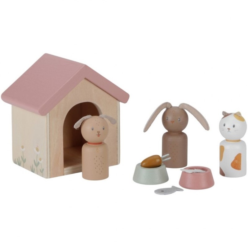 Set d'animaux de compagnie pour maison de poupée