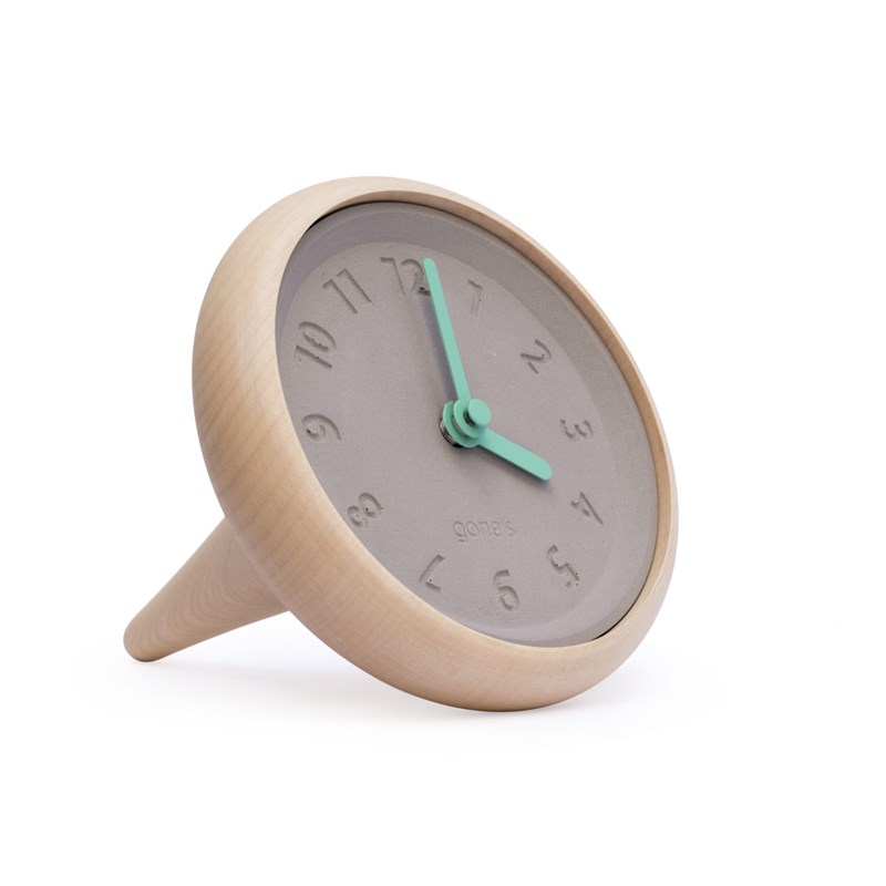 Gone's - Toupie - horloge bois aiguilles bleues