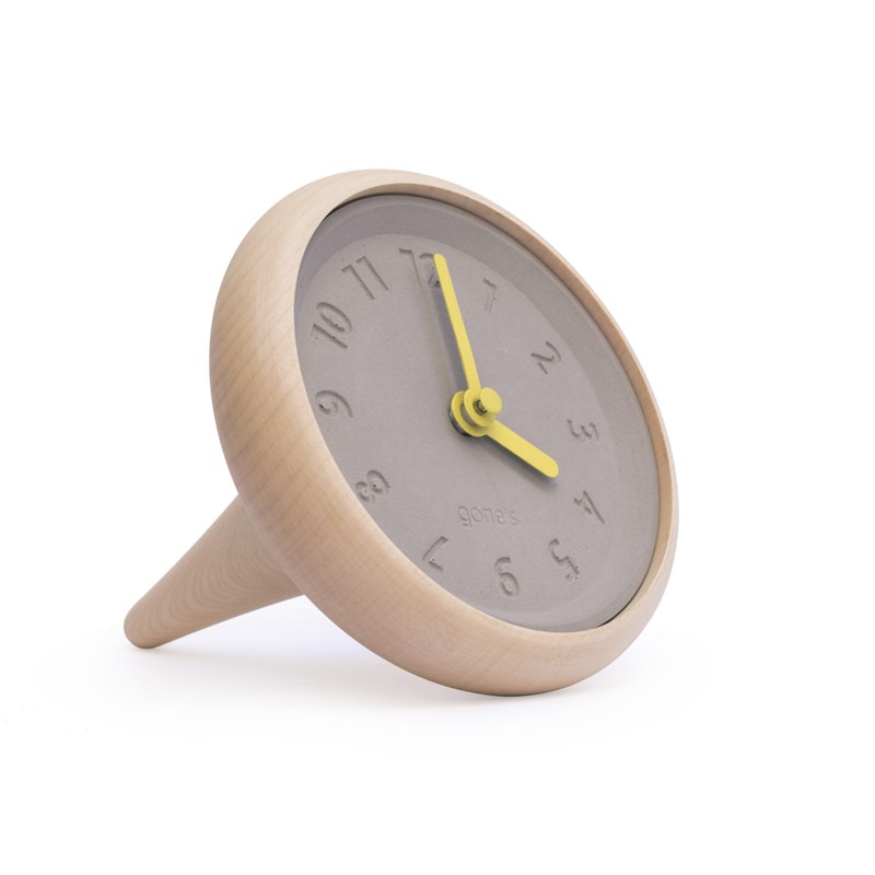 Gone's - Toupie - horloge bois aiguilles jaunes