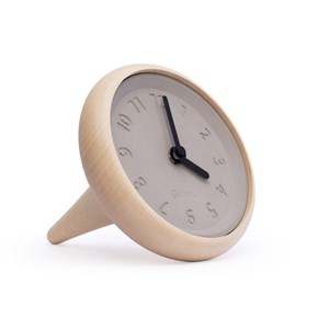 Toupie - horloge bois aiguilles noires