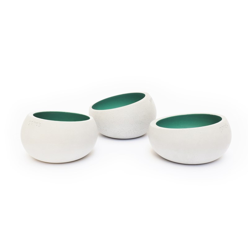 Brut - trio photophore béton beryl green