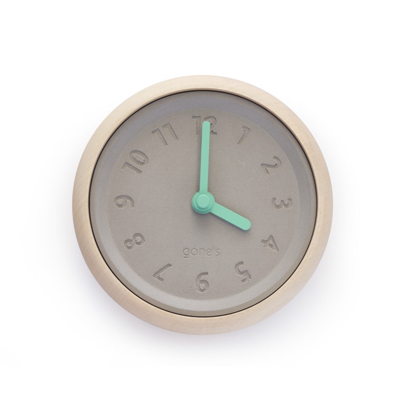 Gone's - Toupie - horloge bois aiguilles bleues