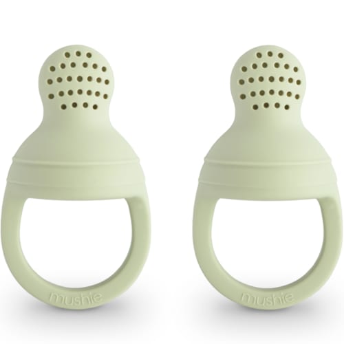 Mushie - Lot de 2 sucettes grignoteuses en silicone sage