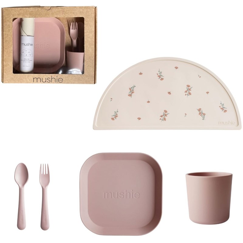Coffret repas en silicone blush (3 pièces)