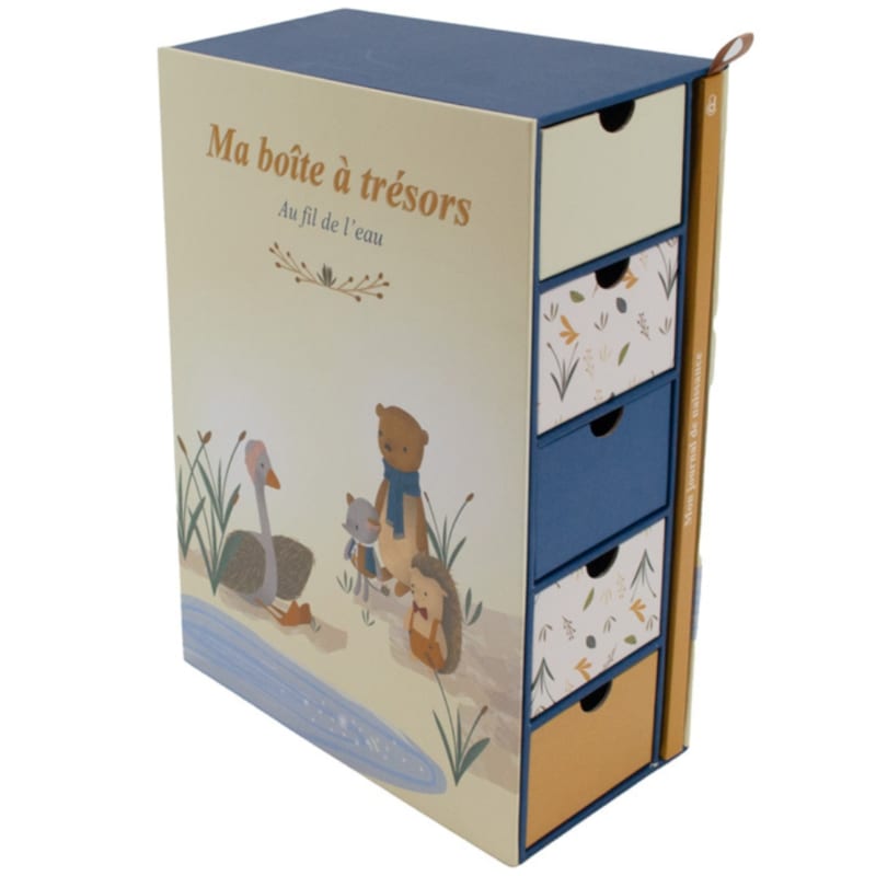 Coffret boîte à trésors et journal de naissance au fil de l'eau