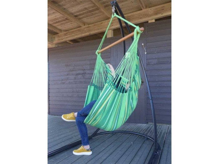Chaise hamac balançoire pour enfants, siège de balançoire suspendu  intérieur extérieur avec accessoires (vert, 125 cm