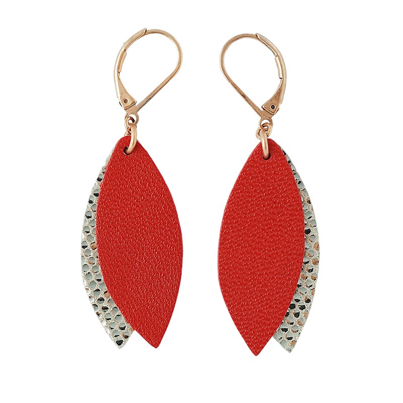 Ni Une Ni Deux - Boucle d'oreille petale rouge