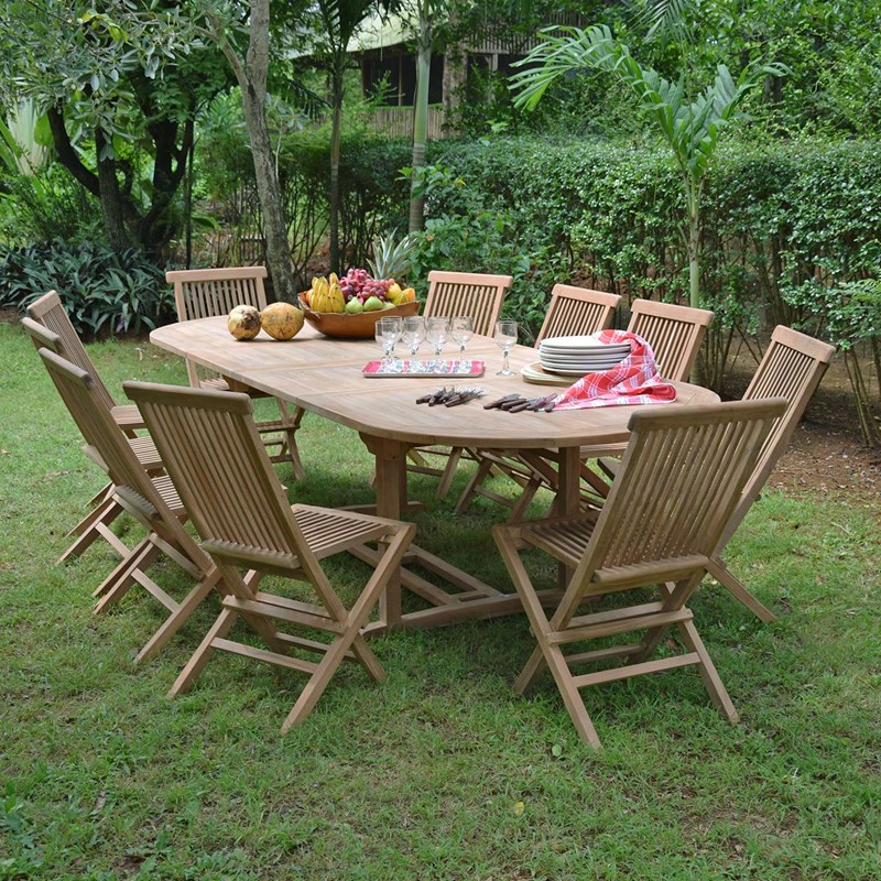 TECK'Attitude - Conjunto de muebles de jardín de teca ti