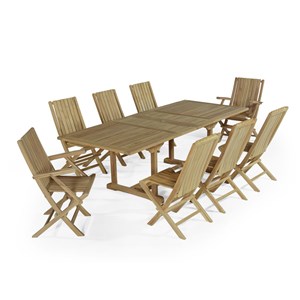 Salon de jardin teck pampelone 8 places