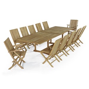 Salon de jardin en teck malaga 12 places