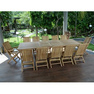 Salon de jardin teck malaga, 12 places