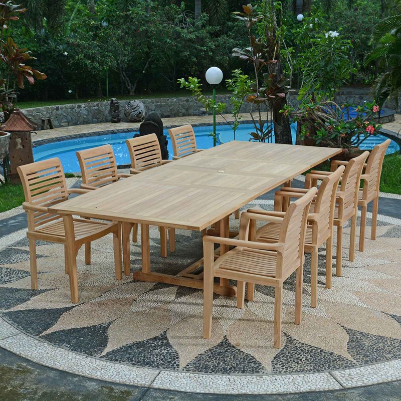 TECK'Attitude - Conjunto de muebles de jardín de teca al