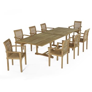 Salon de jardin teck alifax 8 places