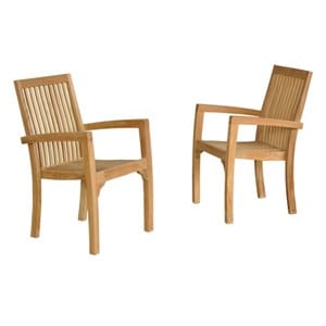 Lot de 2 fauteuils de jardin en teck