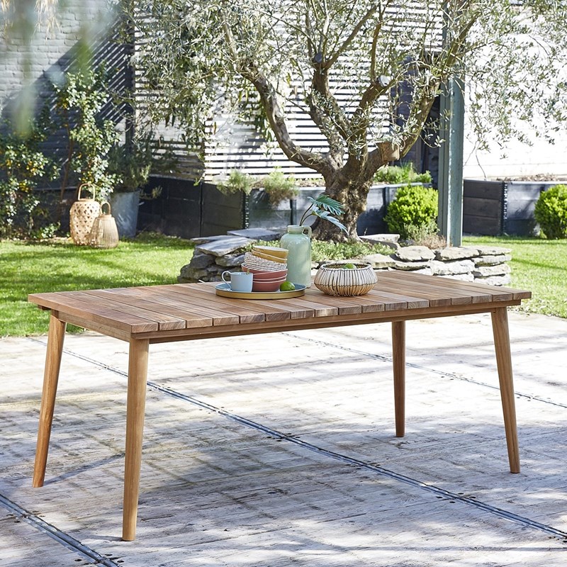 BOIS DESSUS BOIS DESSOUS - Table de jardin en teck 6 à 8 places