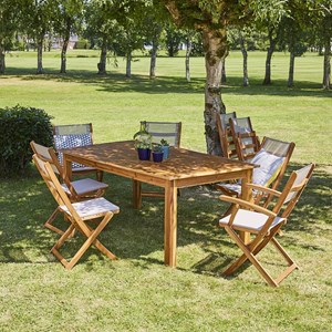 2 fauteuils jardin acacia et textilène