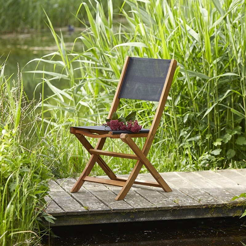 BOIS DESSUS BOIS DESSOUS - Chaise pliante acacia et textilène