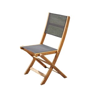Chaise pliante acacia et textilène