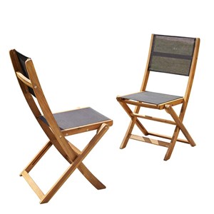 2 chaises jardin acacia pliante