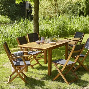 2 chaises jardin acacia pliante