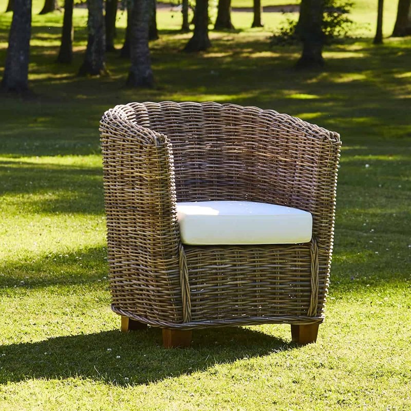 BOIS DESSUS BOIS DESSOUS - Fauteuil rond en kubu naturel