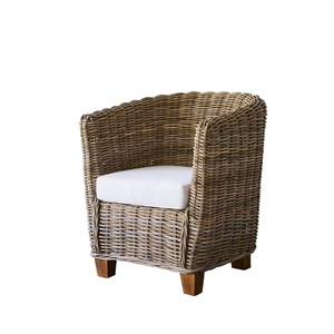 Fauteuil rond en kubu naturel