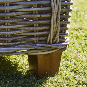 Fauteuil rond en kubu naturel