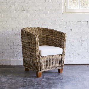 Fauteuil rond en kubu naturel
