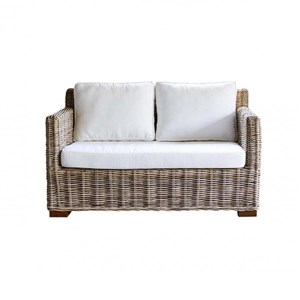 Canapé de jardin rond en kubu naturel