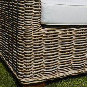 Canapé de jardin rond en kubu naturel