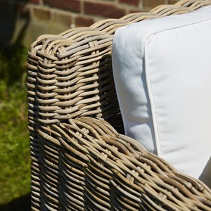 Canapé de jardin rond en kubu naturel