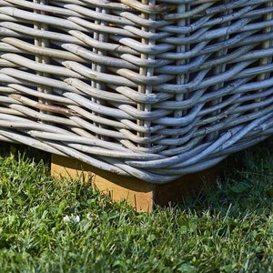 Fauteuil de jardin kubu naturel et pouf